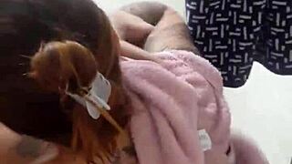 Filmed in Shower, She Offers Tight Ass to Four Naughty Men