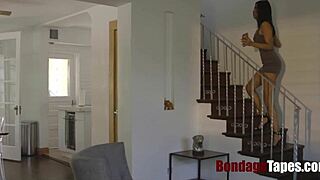 busty brunette k and aaliyah hadid riding and spanking