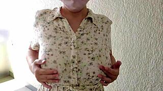 Married woman outdoor masturbation