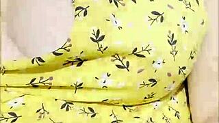 wifey flashing perfect tits while driving in car