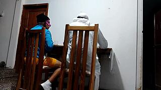 Sheikh's Friend Fucks Waitress on Table in Restaurant