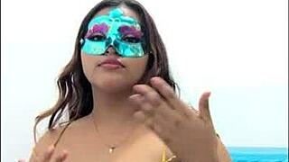 'Do you touch your big tits before exams?' the brunette latina student asks.