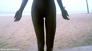 Skinny Ebony Village Girl Dancing Naked In The Rain With Her Perfect Slim Body