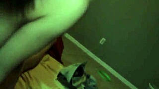 the beautiful amateur with big tits and a sexy mole gets a creampie at home