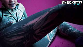 Young Tattoo Girl Stretches Her Asshole With Solo Anal Play And Fisting - Goth Slut!