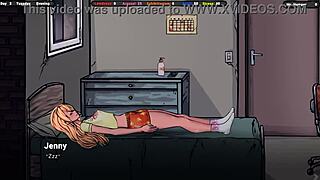 the landlord secretly cums on jennys ass under the table in hentai game