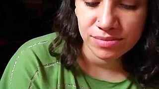 Quickie blowjob and licking cum from hands