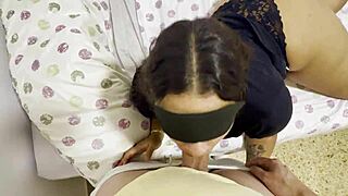 I suck a big cock deeply and receive huge cumshot in mouth