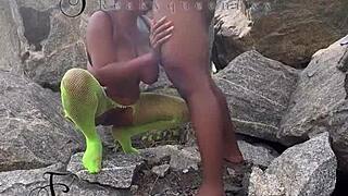 ⭐️i seduced the tourist guard and fucked him on the rock