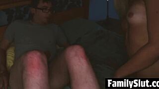 Blonde teen rides hard in doggy style, moaning from the fucking