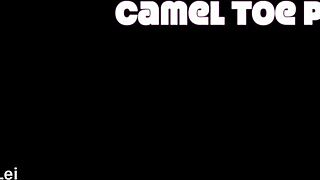 Camel toe play trailer featuring amateur blonde with long hair, small tits, and tan lines