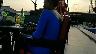 Ebony goddess says, 'Meet me in the bar for fun'