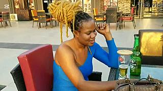 Ebony goddess says, 'Meet me in the bar for fun'