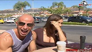 Sexy brunette teen enjoys big cock from stranger after pickup