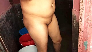 wife boldly shows clean pussy big boobs in bathroom