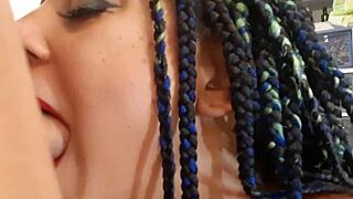 Ebony Girl Helps Cum In Shower