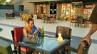 Ebony goddess says, 'Meet me in the bar for fun'