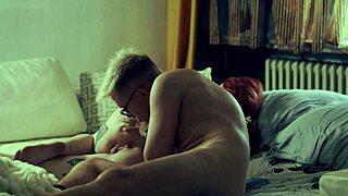 narrative of redhead milf sharing bed with young amateur for naughty nighttime sex