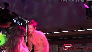 Young big tits tied and fucked in front of the public