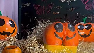 Teen Double Creampie in Pumpkin Patch