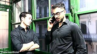 The real estate agent takes 3 cocks at work double penetration and a destroyed ass