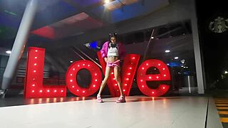 Personal view of a transsexual in crossdressing displaying underwear