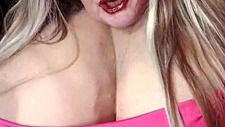 Susi Showing Huge Boobs in Red Dress Sucking and Fucking BBC Toy