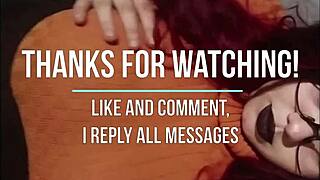 redhead goth wife playing with huge tits while watching hentai, so hot