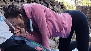 Outdoor Sex with 18yo Hot Brunette Teen Babe
