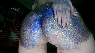 Big Butt Oil Massage With Glitters