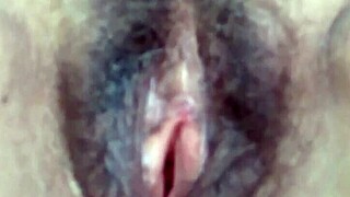 Showing off big hairy pussy after cumshots