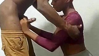 Friend's Slutty Little Girlfriend Gets Fucked Hard Standing Doggy