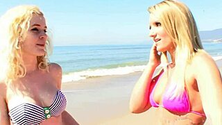 I love watchin' cali carter and catie parker lickin' each other's wet pussies on the beach.