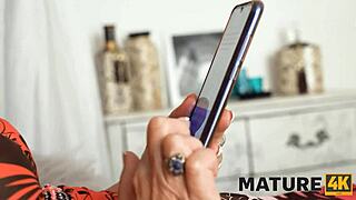 Wow, The Mature4K Charmer Blindfolded In Stockings Receives Cock In Pussy!