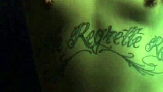 clockwork bleu in shower, a pretty spanish tattooed slut with small tits bathing erotically.