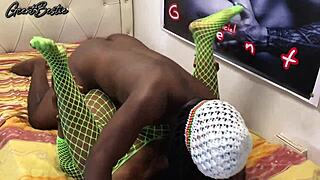 rough and fast black couple fucking hard in homemade porn