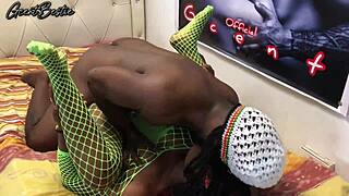 rough and fast black couple fucking hard in homemade porn