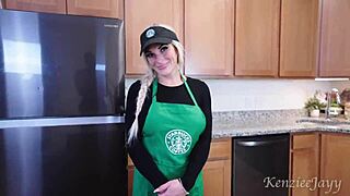 Watch That Busty Barista Squirt On BBC And Swallow Cum During Shift!