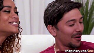 Ebony teen shares dick with busty blonde friend