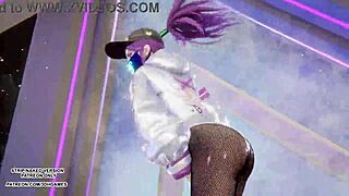 Hot Akali Performs Kpop Dance In Hentai Style