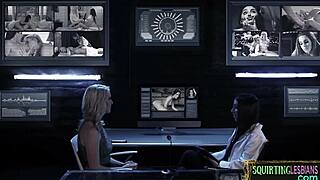 squirting babe eaten out by milf in threeway fun 😋