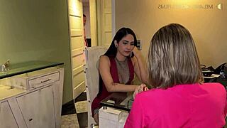 Wife masturbates while husband fucks another