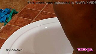 Super hot dark skin model masturbates in pov interview