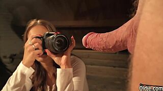 Grandpa shares stories with teen at party.