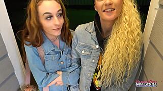 Skinny Blonde And Cute Brunette Lola Suck Their Tits And Twats