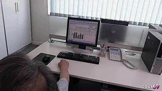 Hey, Japanese teen secretary wants to suck boss's cock in office