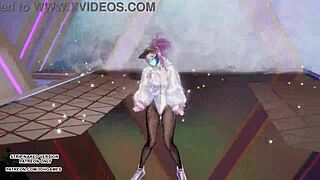 Hot Akali Performs Kpop Dance In Hentai Style