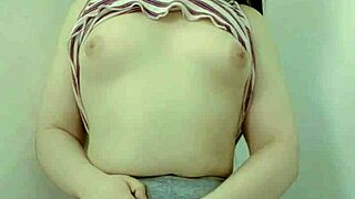 Amateur cute girl showing off her petite body