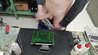 I Blast a Massive Cumshot on a Clients Machine Instead of Fixing It