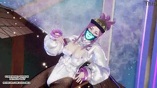 Hot Akali Performs Kpop Dance In Hentai Style